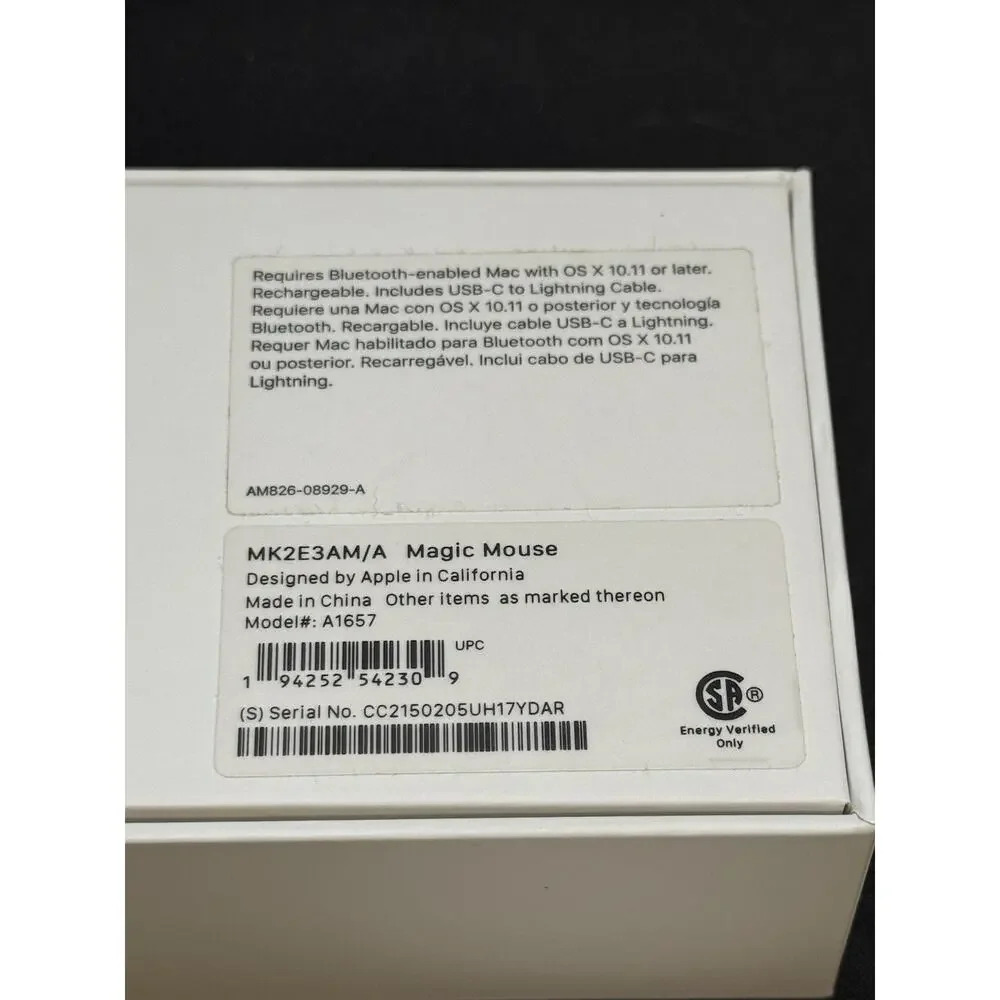 🔥Apple Magic Multi Touch Surface Wireless Mouse A1657 (USB-C) White/Silver🔥